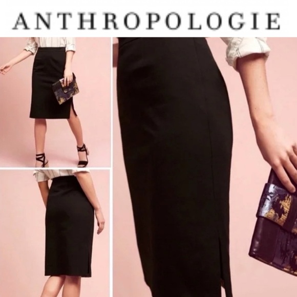 Anthropologie Essential Black Pencil Skirt - Picture 1 of 6